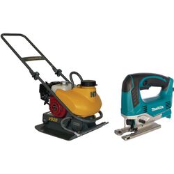 Set placa compactoare pe benzina + ferastrau vertical NTC Elegant VD 20 + JV0600