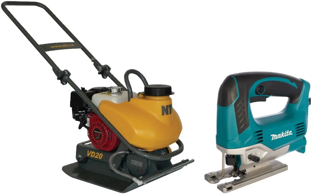 Set placa compactoare pe benzina + ferastrau vertical NTC Elegant VD 20 + JV0600