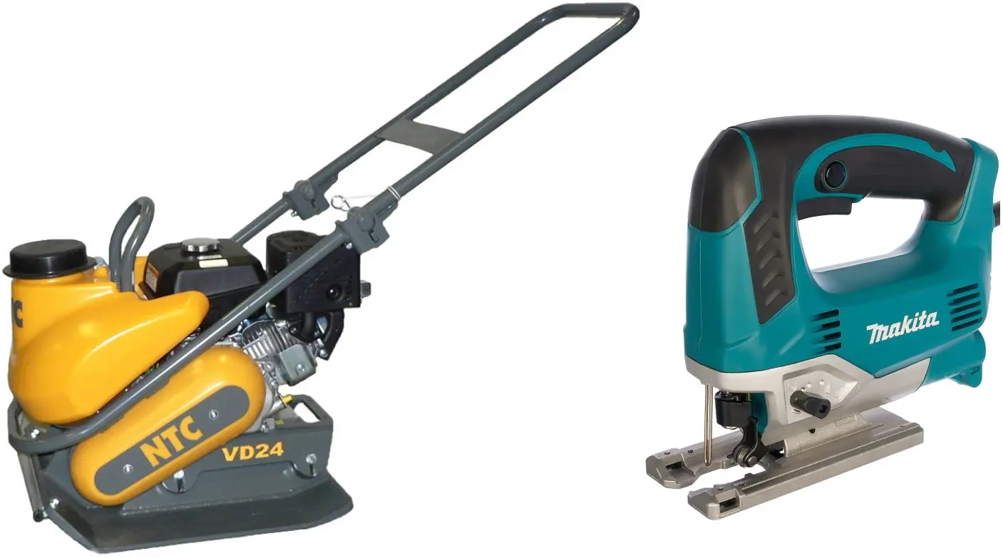 Set placa compactoare pe benzina + ferastrau vertical NTC Elegant VD 24 K + JV0600