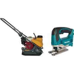 Set placa compactoare pe benzina + ferastrau vertical NTC Elegant VD24 + JV0600