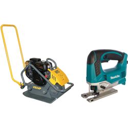 Set placa compactoare pe benzina + ferastrau vertical NTC Praktik VD 24P K + JV0600