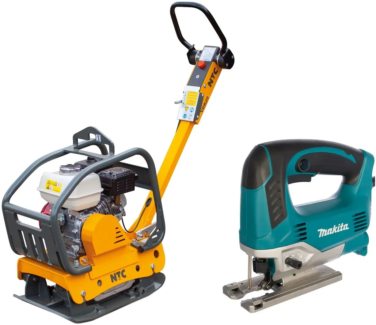 Set placa compactoare pe benzina + ferastrau vertical NTC VDR 20 + JV0600