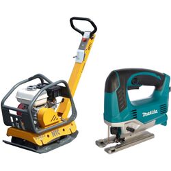 Set placa compactoare pe benzina + ferastrau vertical NTC VDR 22 + JV0600