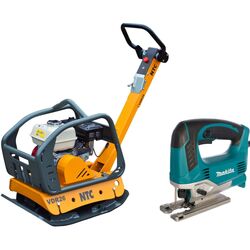 Set placa compactoare pe benzina + ferastrau vertical NTC VDR 26 + JV0600