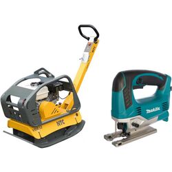 Set placa compactoare pe benzina + ferastrau vertical NTC VDR 32 + JV0600