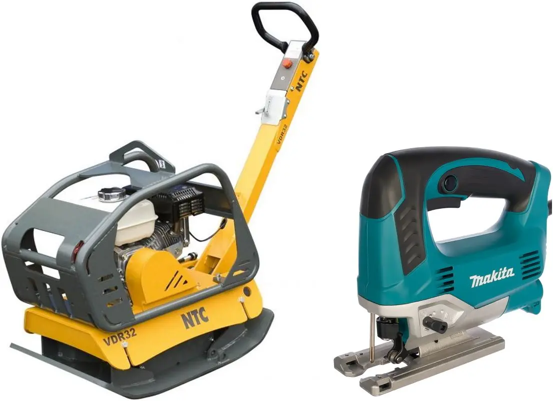 Set placa compactoare pe benzina + ferastrau vertical NTC VDR 32 + JV0600