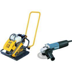 Set placa compactoare pe benzina + polizor unghiular NTC Praktik VD 20P + 9558HNR