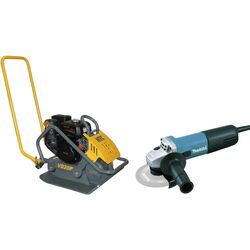 Set placa compactoare pe benzina + polizor unghiular NTC Praktik VD 20P K + 9558HNR