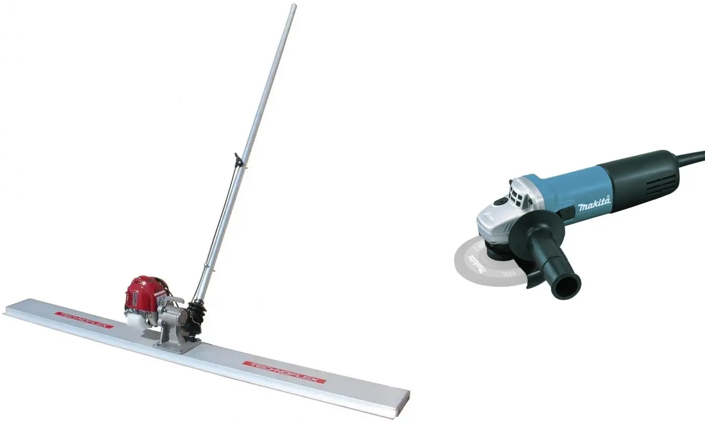 Set rigla vibranta pentru beton + polizor unghiular Technoflex VIFOH 3 + 9558HNR