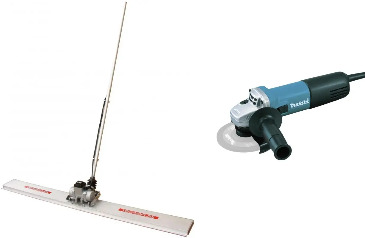 Set rigla vibranta pentru beton + polizor unghiular Technoflex VIFOM 2 + 9558NHR