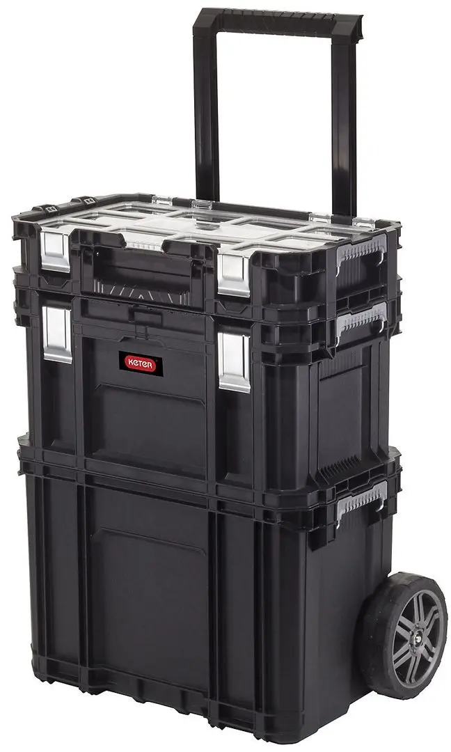 Set cutii pentru scule Keter Connect Rolling System 239346 (Black)