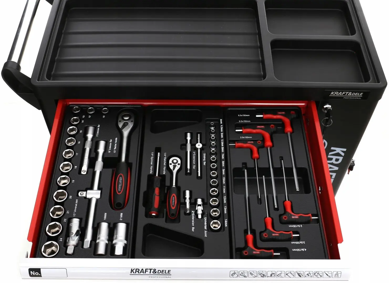 Шкаф c инструментами Kraft&Dele Professional KD362 (Black/Red)