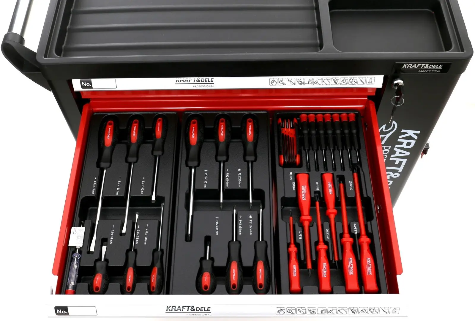 Шкаф c инструментами Kraft&Dele Professional KD362 (Black/Red)