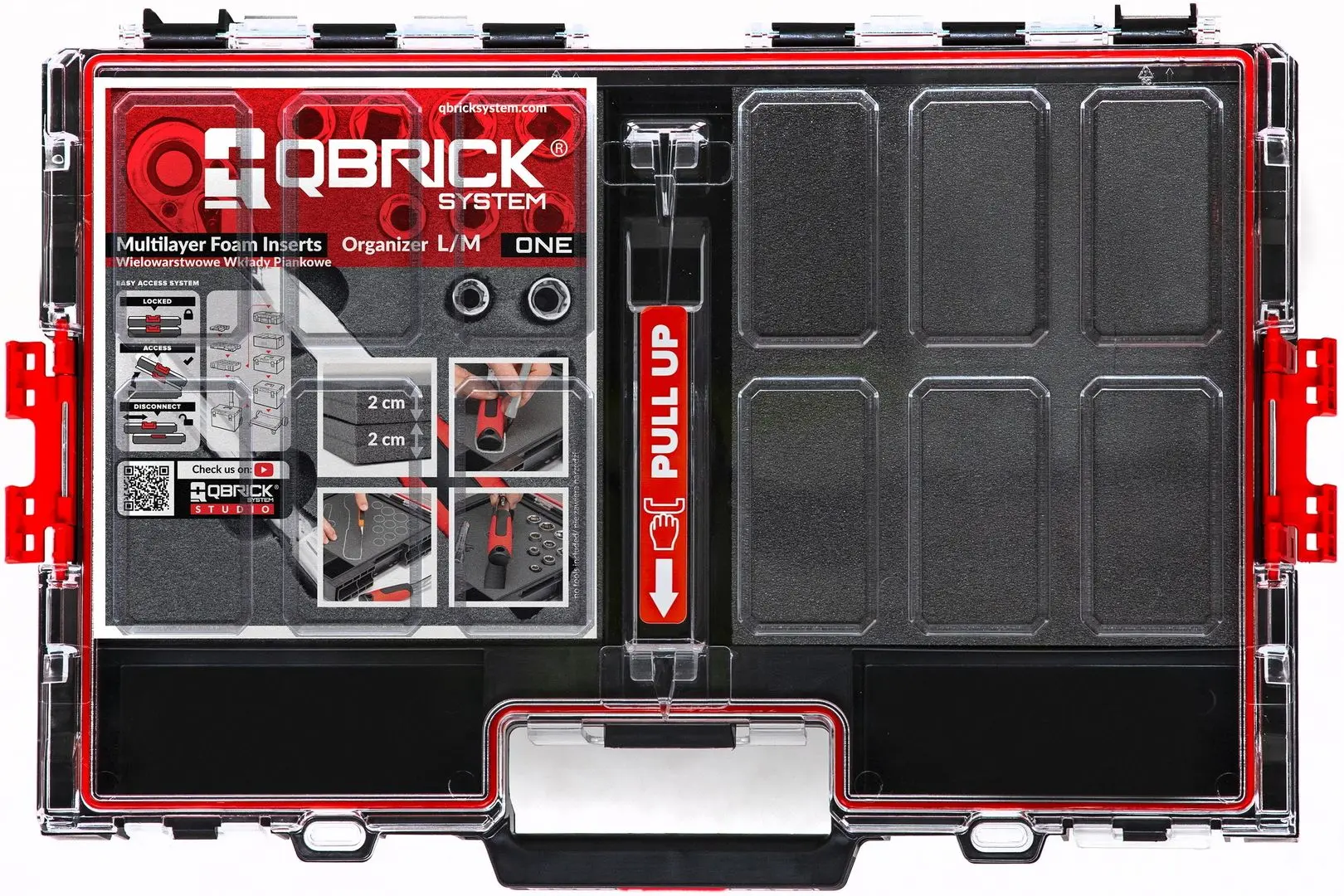 Organizator pentru instrumente Qbrick System L MFI (Black/Red)