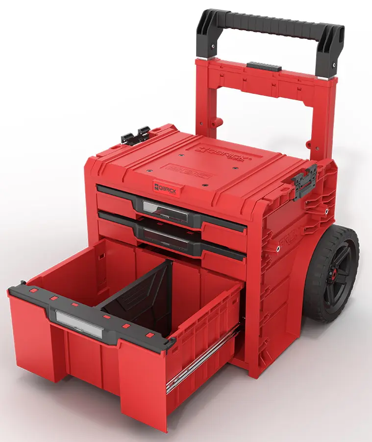 Ящик для инструментов мобильный Qbrick Sistem Pro Cart 2.0 Plus Drawer 3 Red Ultra HD Custom (Red/Black)