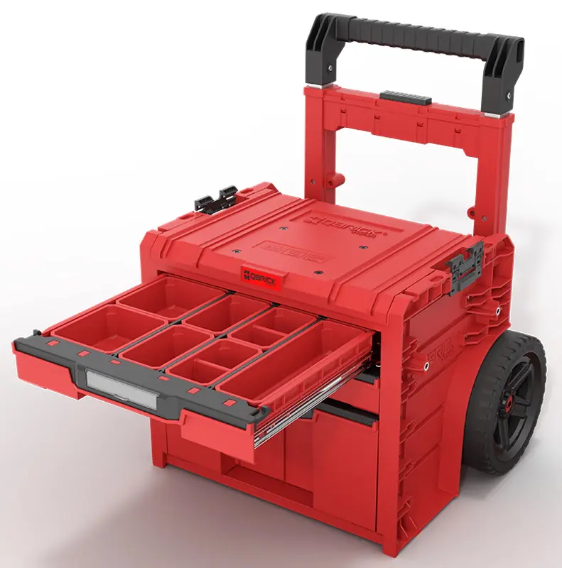 Ящик для инструментов мобильный Qbrick Sistem Pro Cart 2.0 Plus Drawer 3 Red Ultra HD Custom (Red/Black)