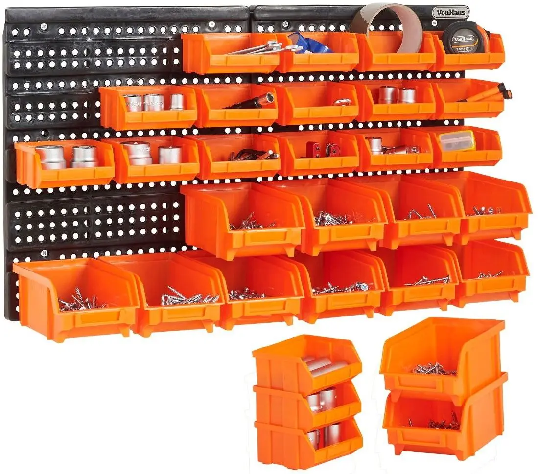 Organizator de perete VonHaus 3515240 30pcs (Black/Orange)