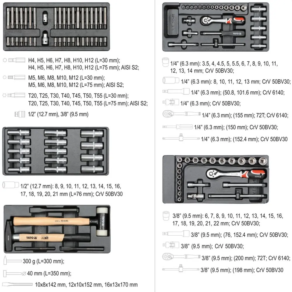 Dulap cu scule Yato YT-55300 (Red/Black)