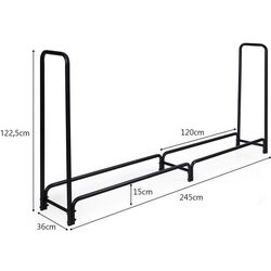 Suport pentru lemne Costway HW65644 (Black) Thumb