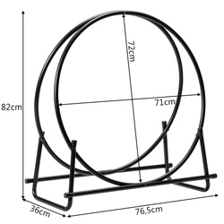 Suport pentru lemne Costway OP70547 (Black) Thumb