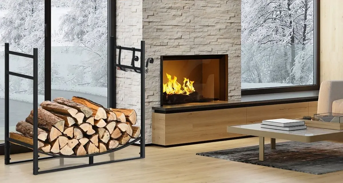 Suport pentru lemne Costway OP70816 (Black)