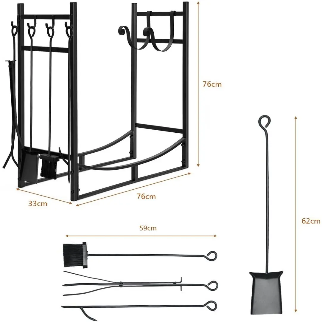 Suport pentru lemne Costway OP70815 (Black)