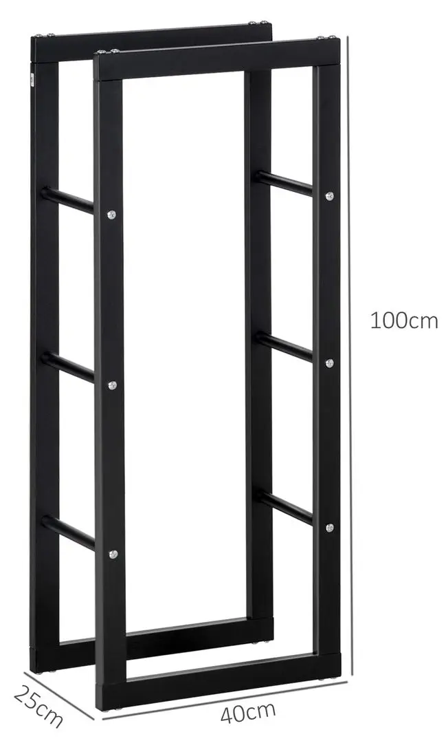 Suport pentru lemne Homcom 820-145 (Black)