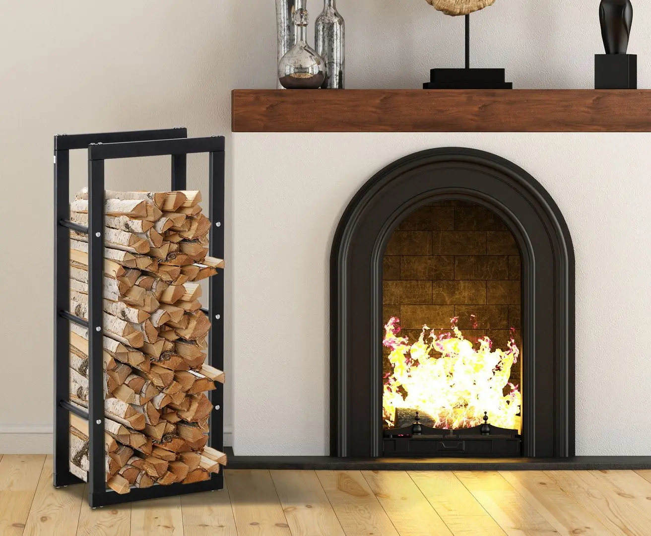 Suport pentru lemne Homcom 820-145 (Black)