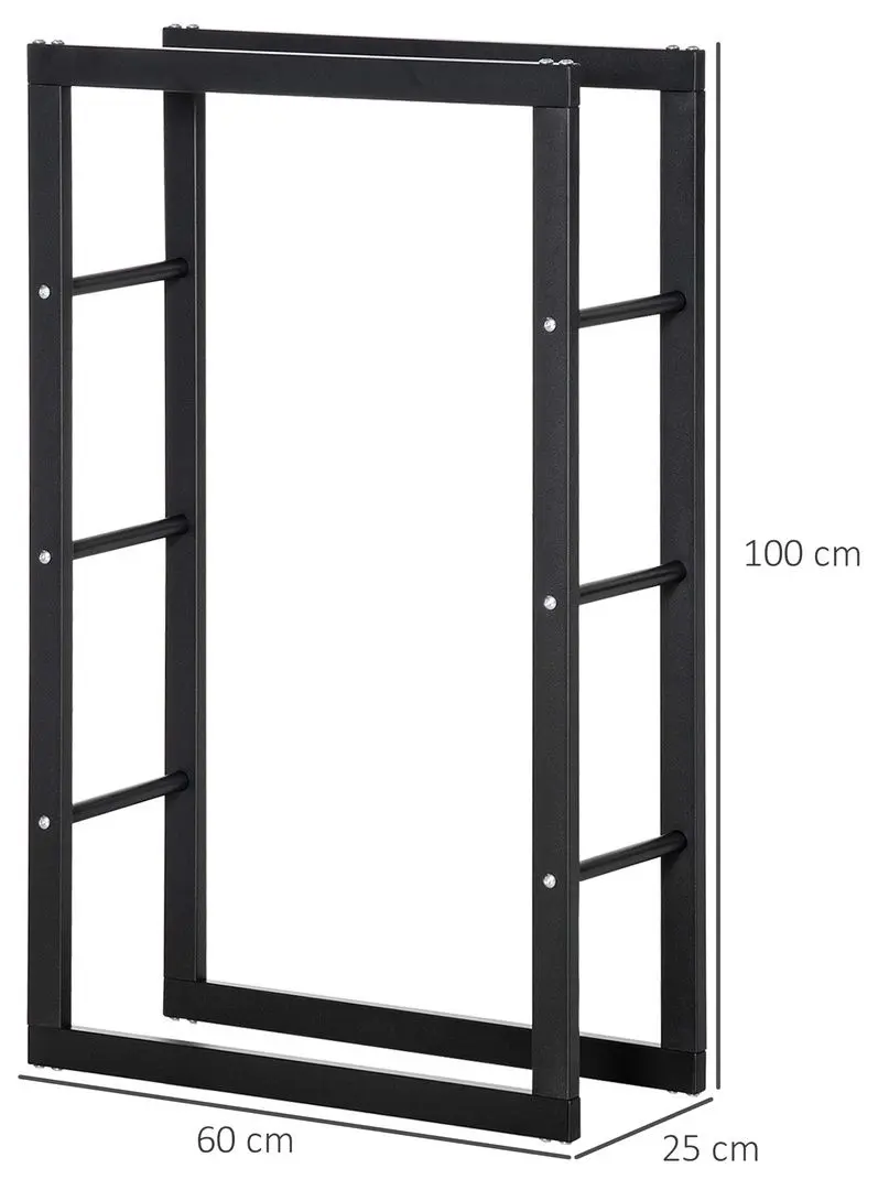 Suport pentru lemne Homcom 820-146 (Black)