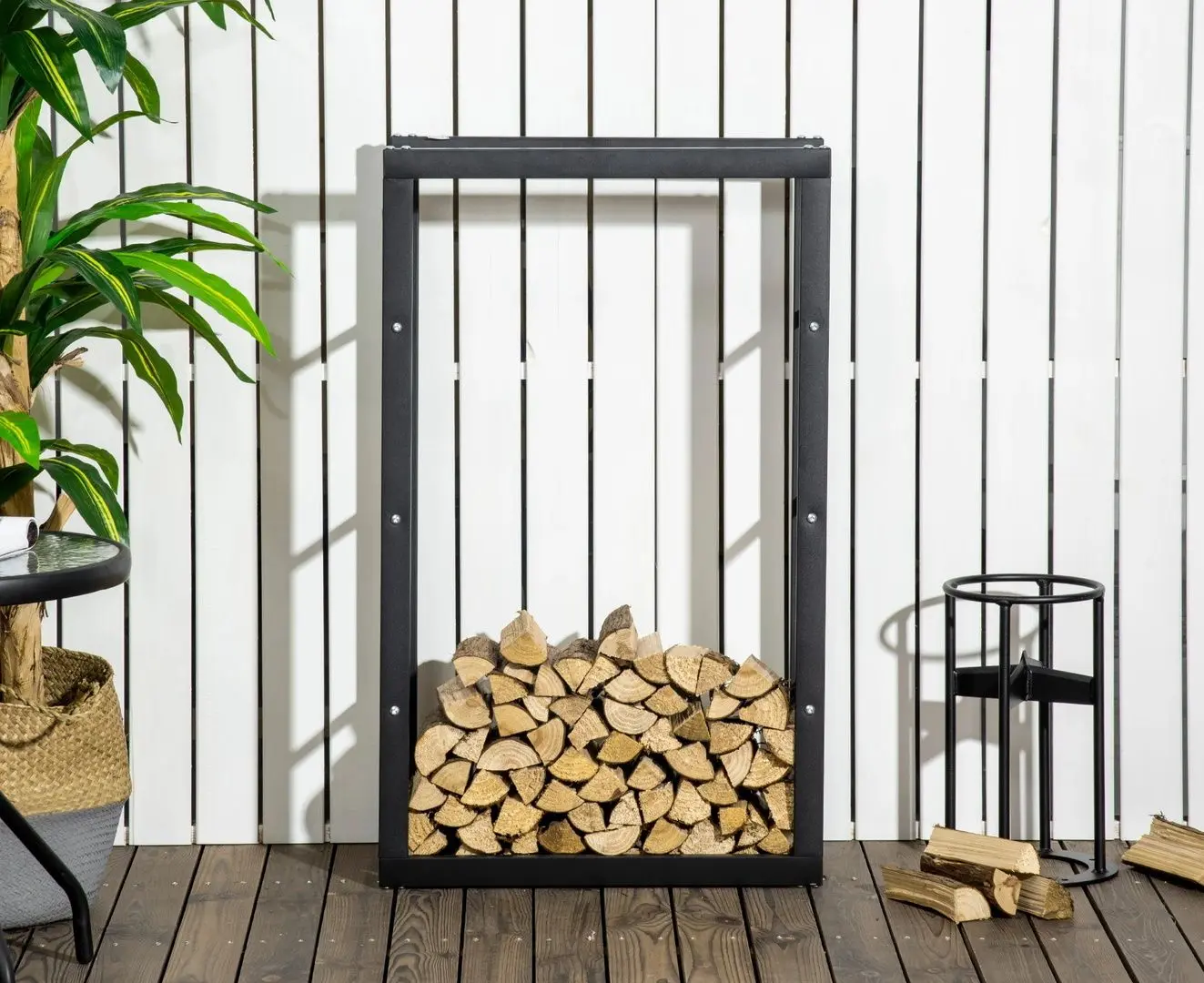 Suport pentru lemne Homcom 820-146 (Black)