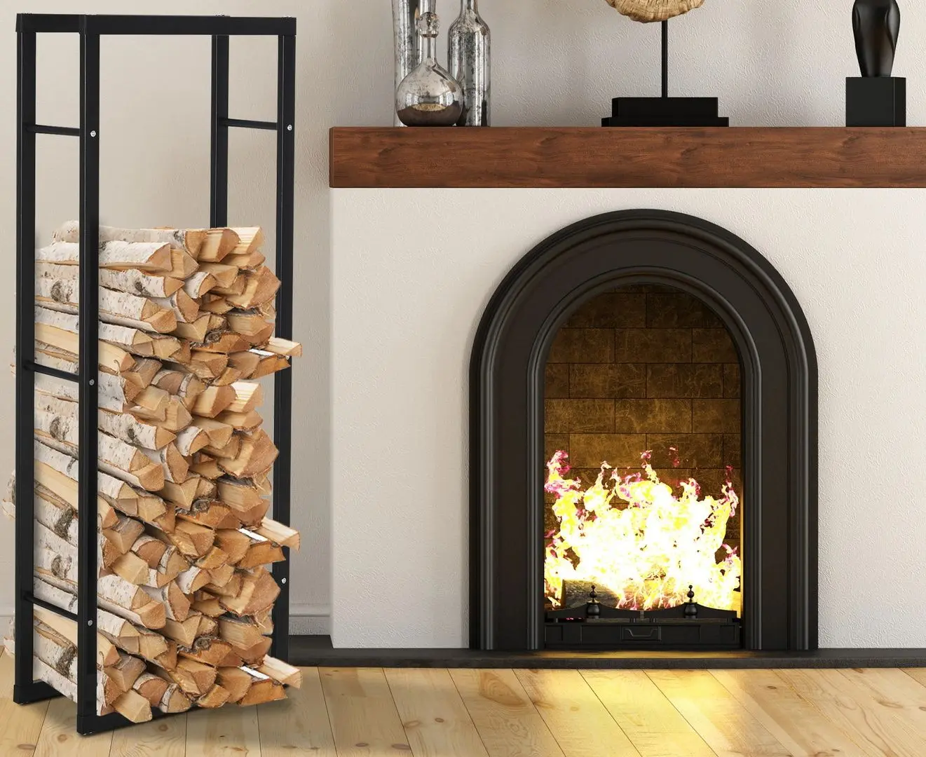 Suport pentru lemne Homcom 820-147 (Black)