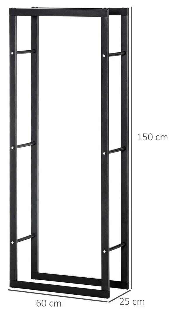 Suport pentru lemne Homcom 820-148 (Black)