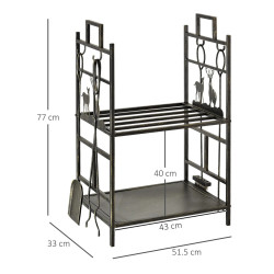 Suport pentru lemne Outsunny 842-152 (Black) Thumb
