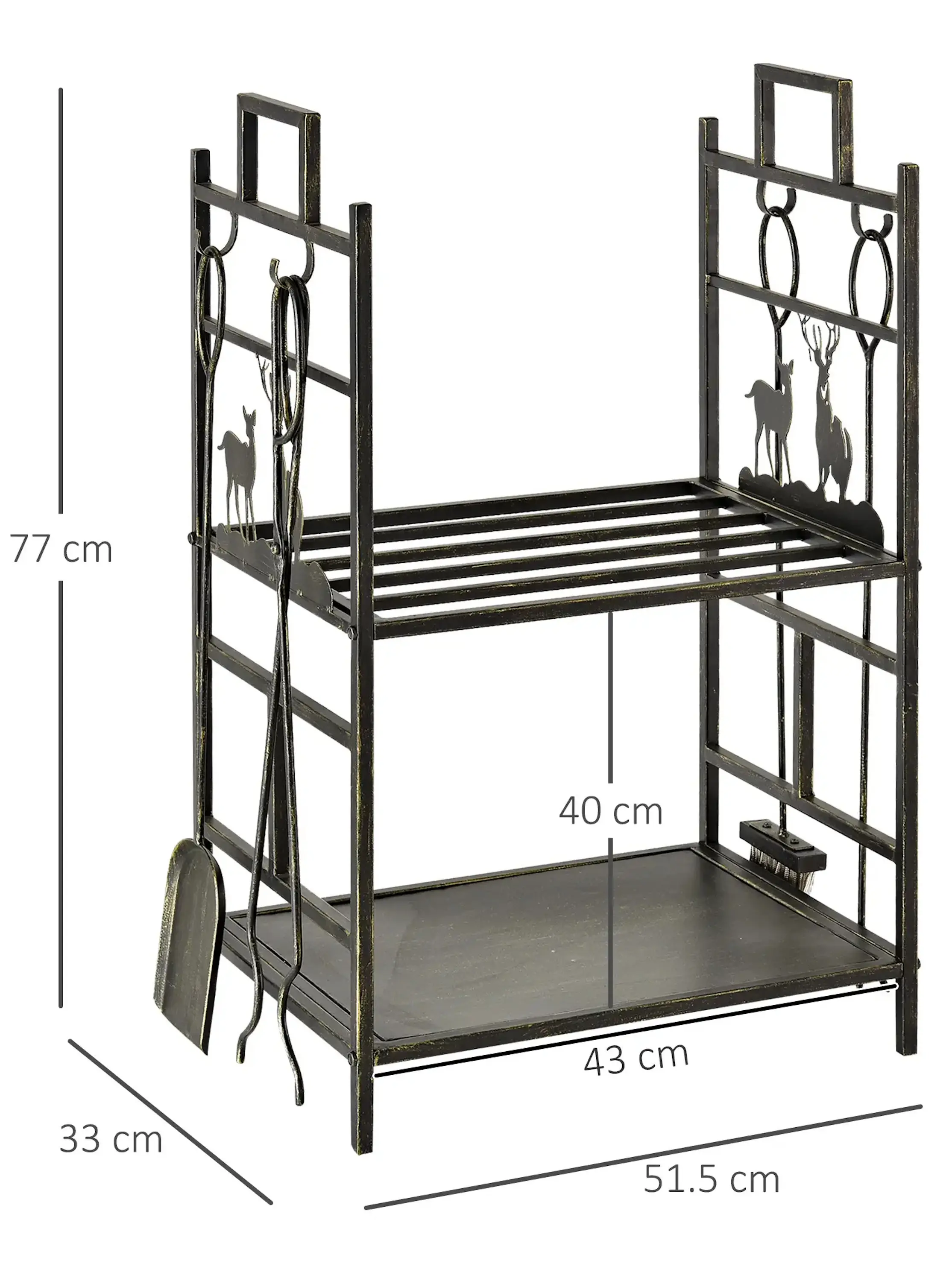 Suport pentru lemne Outsunny 842-152 (Black) - 6