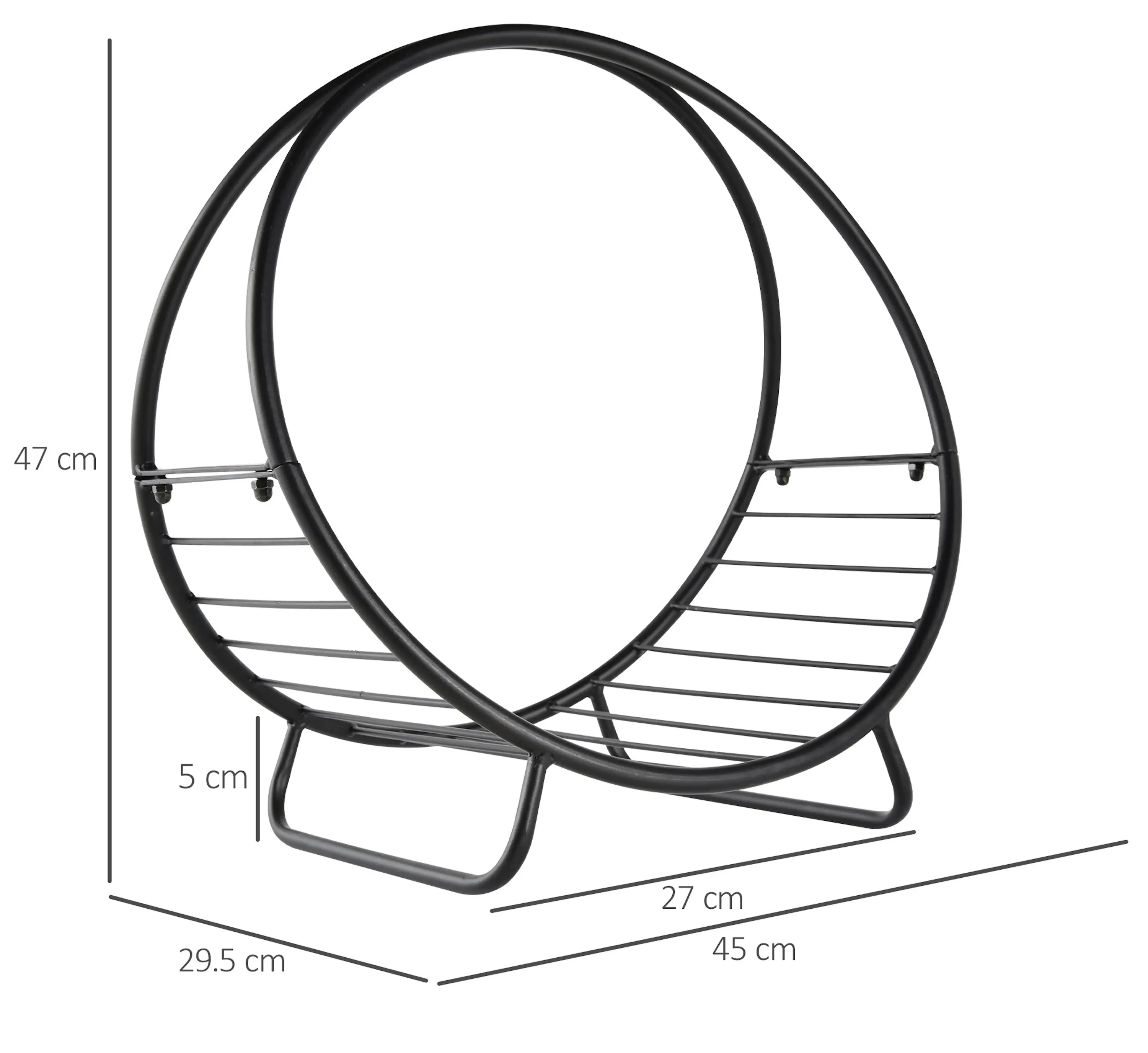 Suport pentru lemne Outsunny 842-158 (Black) - 6