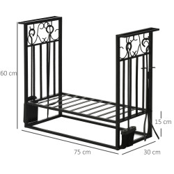 Suport pentru lemne Outsunny 842-163 (Black) Thumb