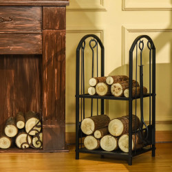 Suport pentru lemne Outsunny 842-206 (Black) Thumb