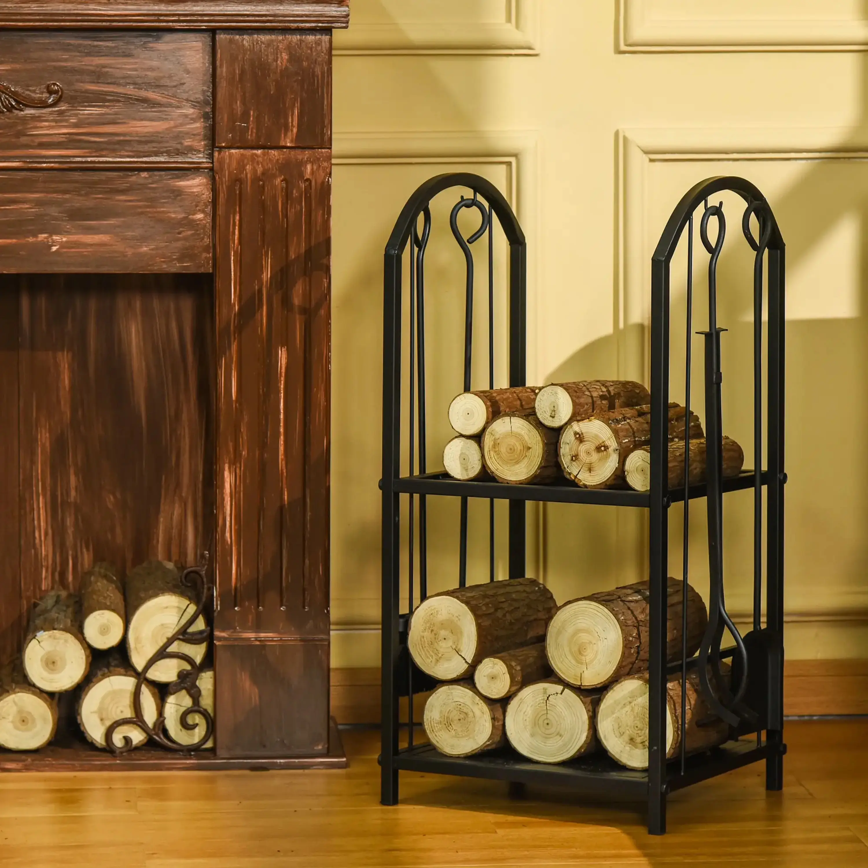 Suport pentru lemne Outsunny 842-206 (Black) - 3