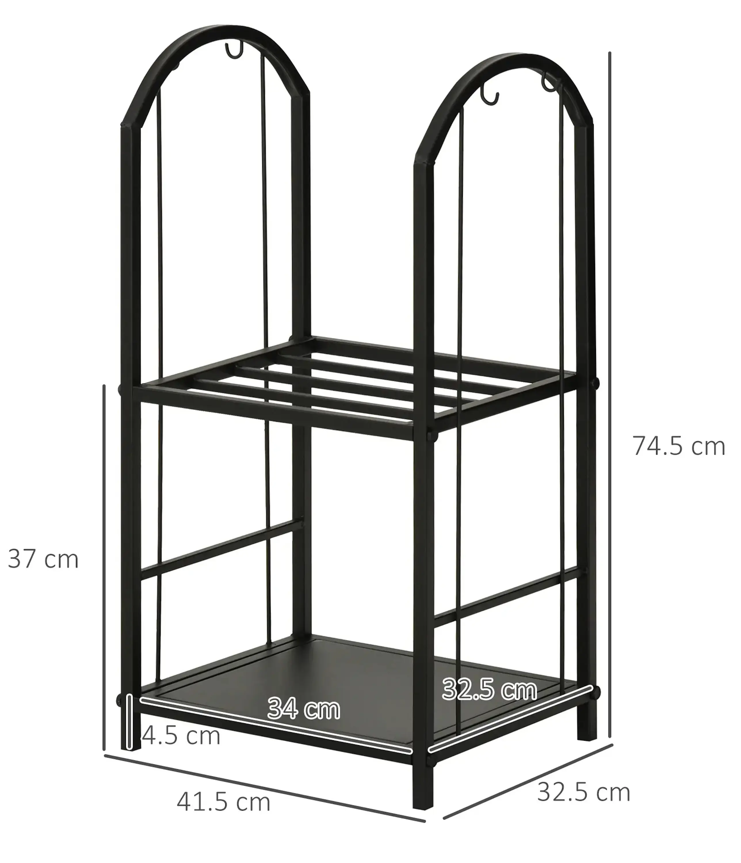 Suport pentru lemne Outsunny 842-206 (Black) - 4