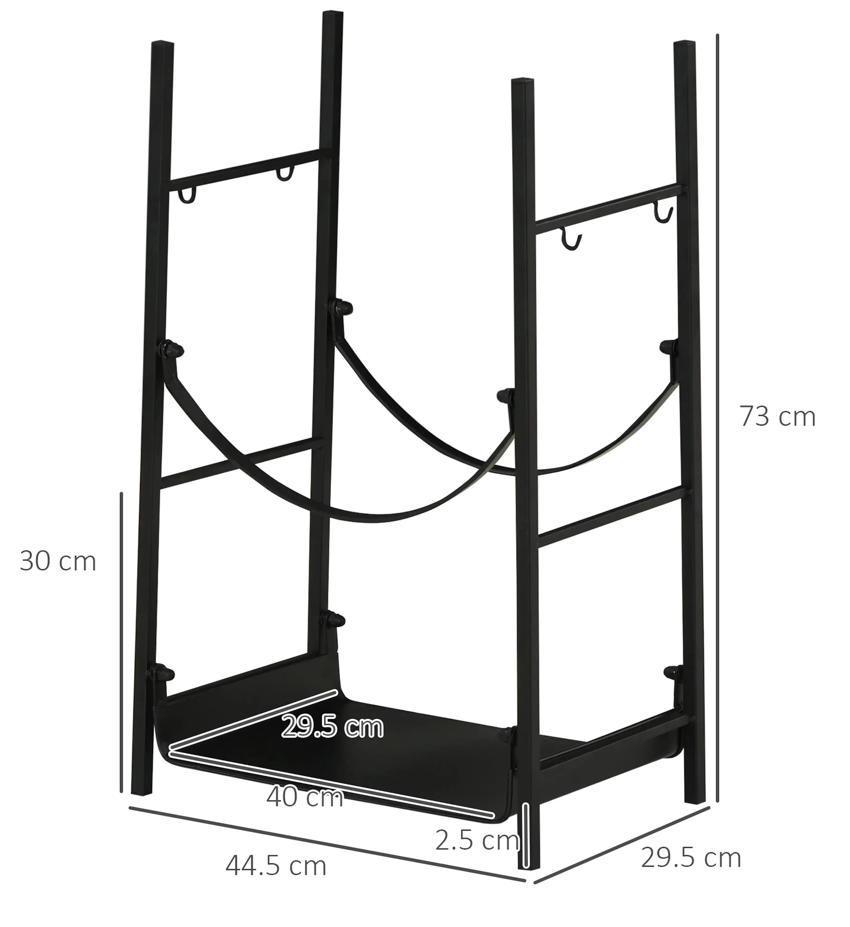 Suport pentru lemne Outsunny 842-207 (Black) - 5