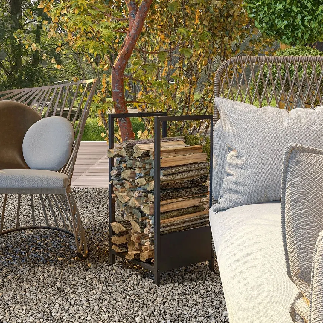 Suport pentru lemne Outsunny 842-323V00BK (Black)