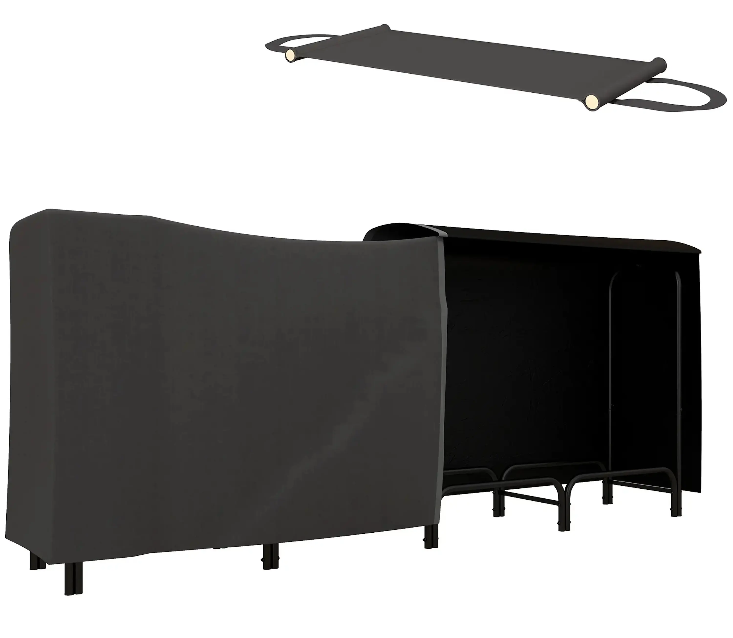 Suport pentru lemne Outsunny 842-347V04BK (Black) - 2