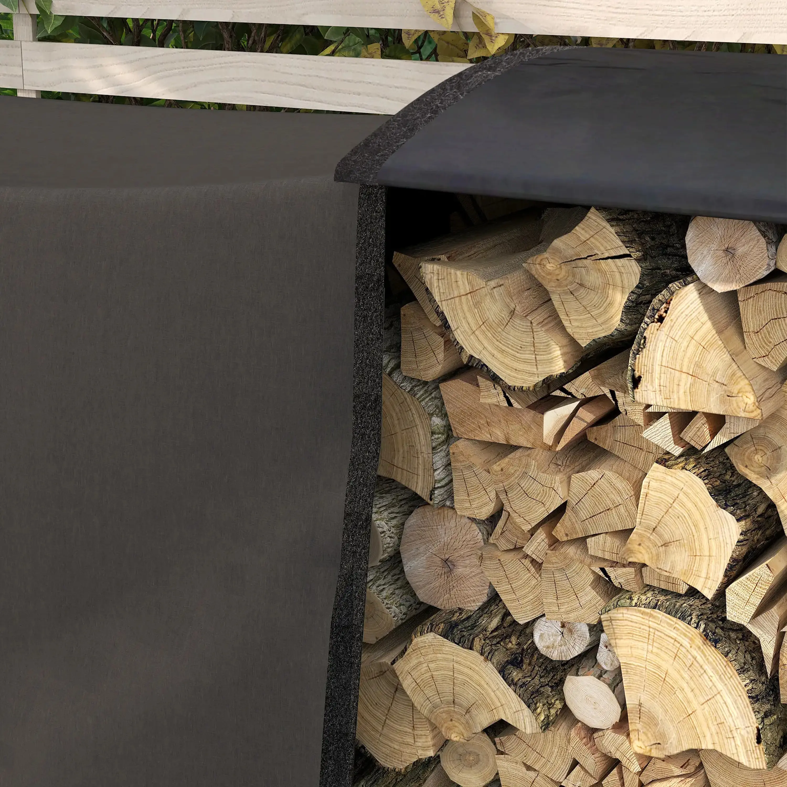 Suport pentru lemne Outsunny 842-347V04BK (Black) - 3
