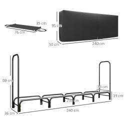 Suport pentru lemne Outsunny 842-347V04BK (Black) Thumb