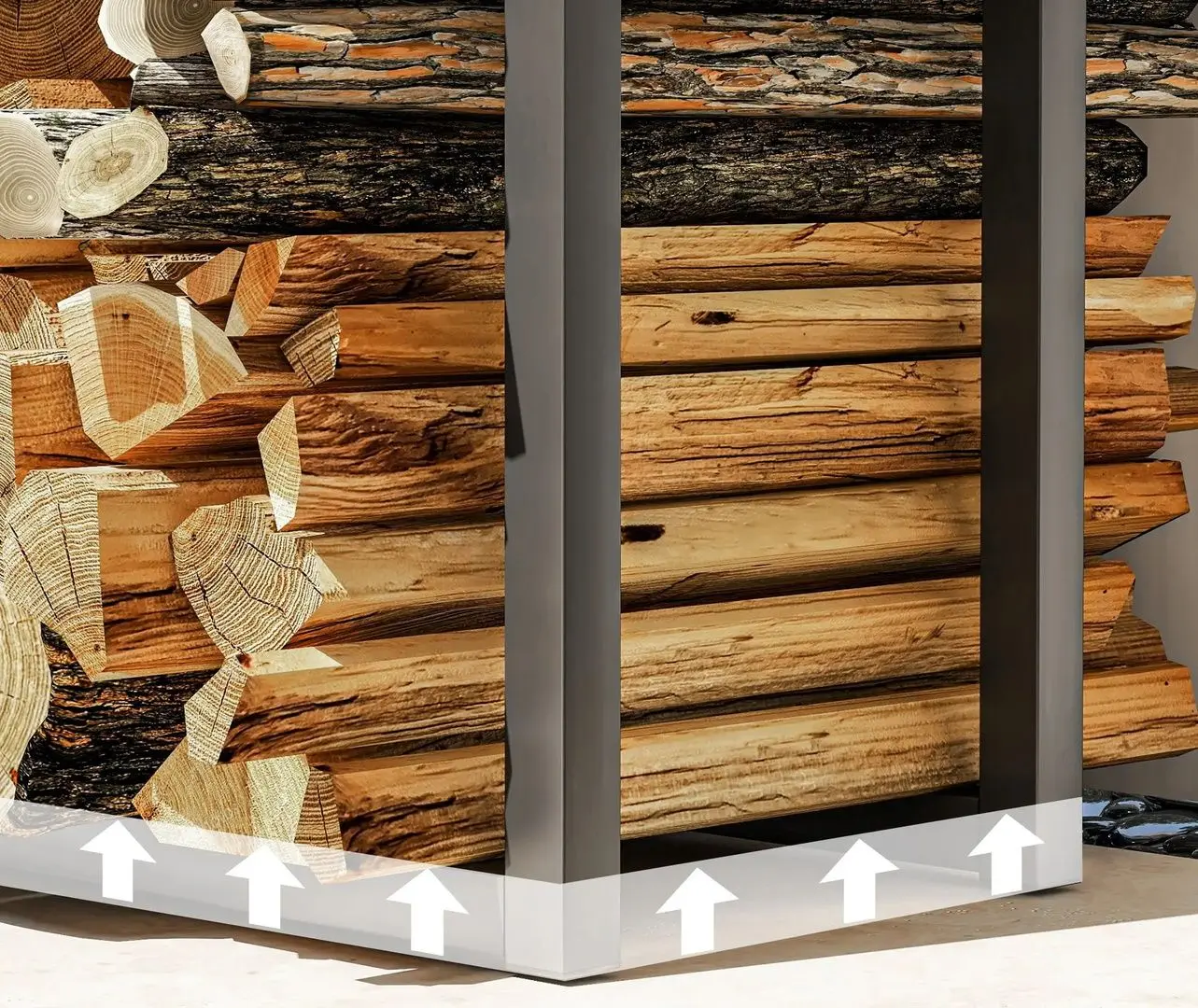 Suport pentru lemne Outsunny 842-351V00BK (Black)