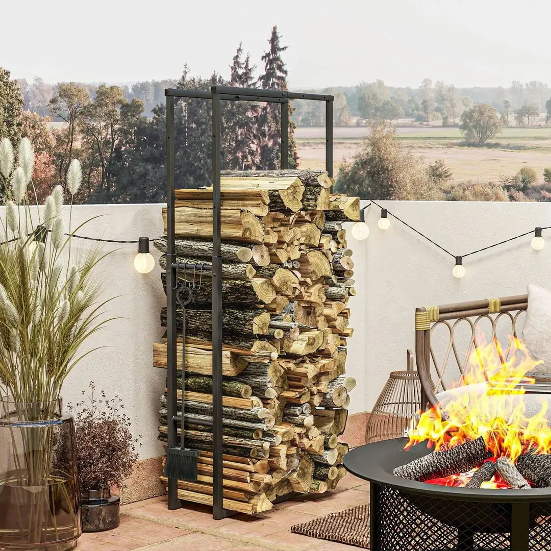 Suport pentru lemne Outsunny 842-351V00BK (Black)