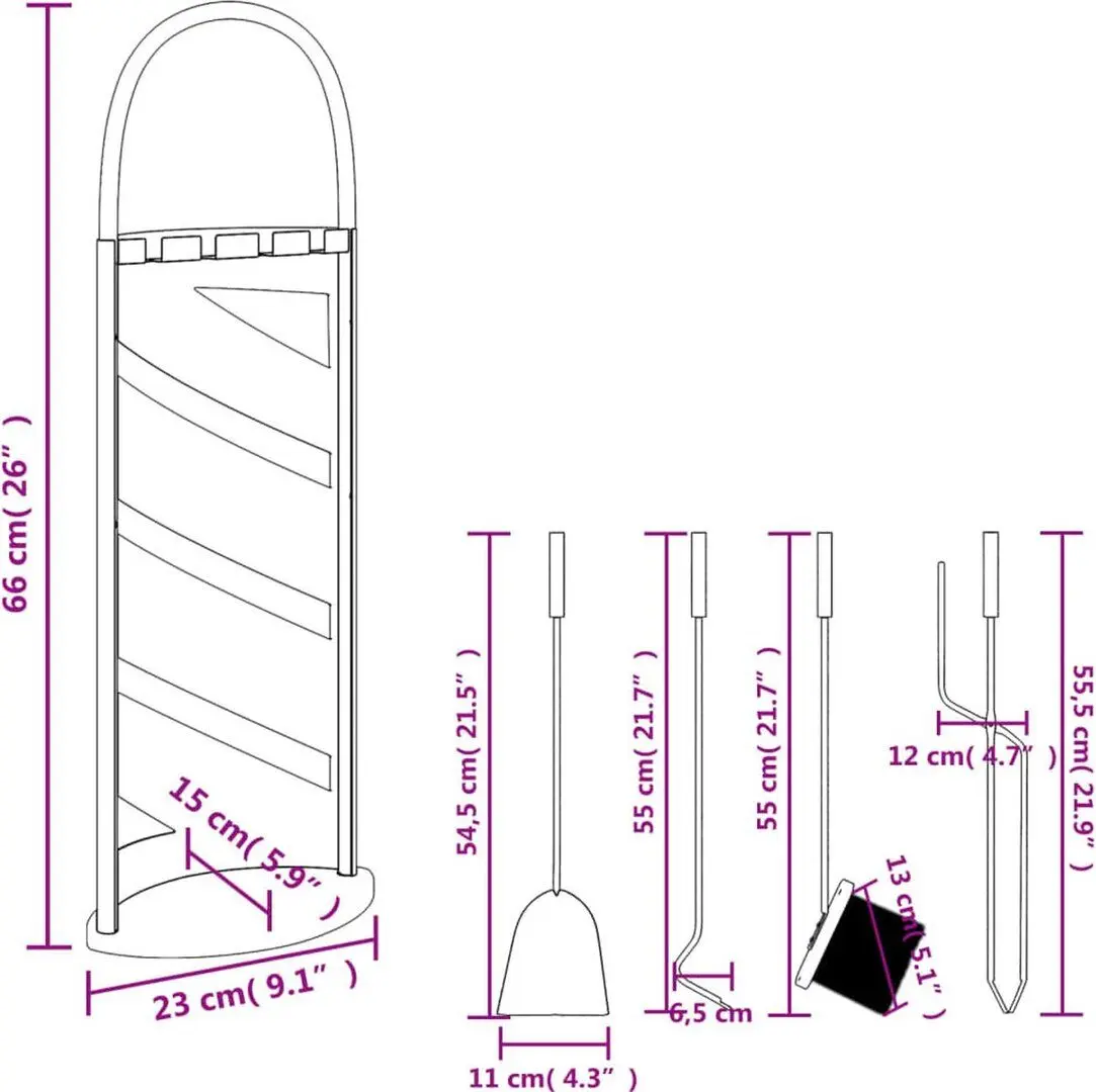 Set semineu VidaXL 156373 (Black)
