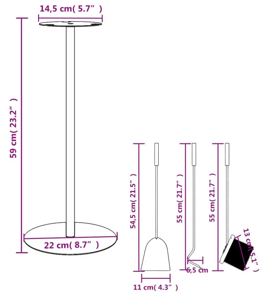 Каминный набор VidaXL 156375 (Black) - 6