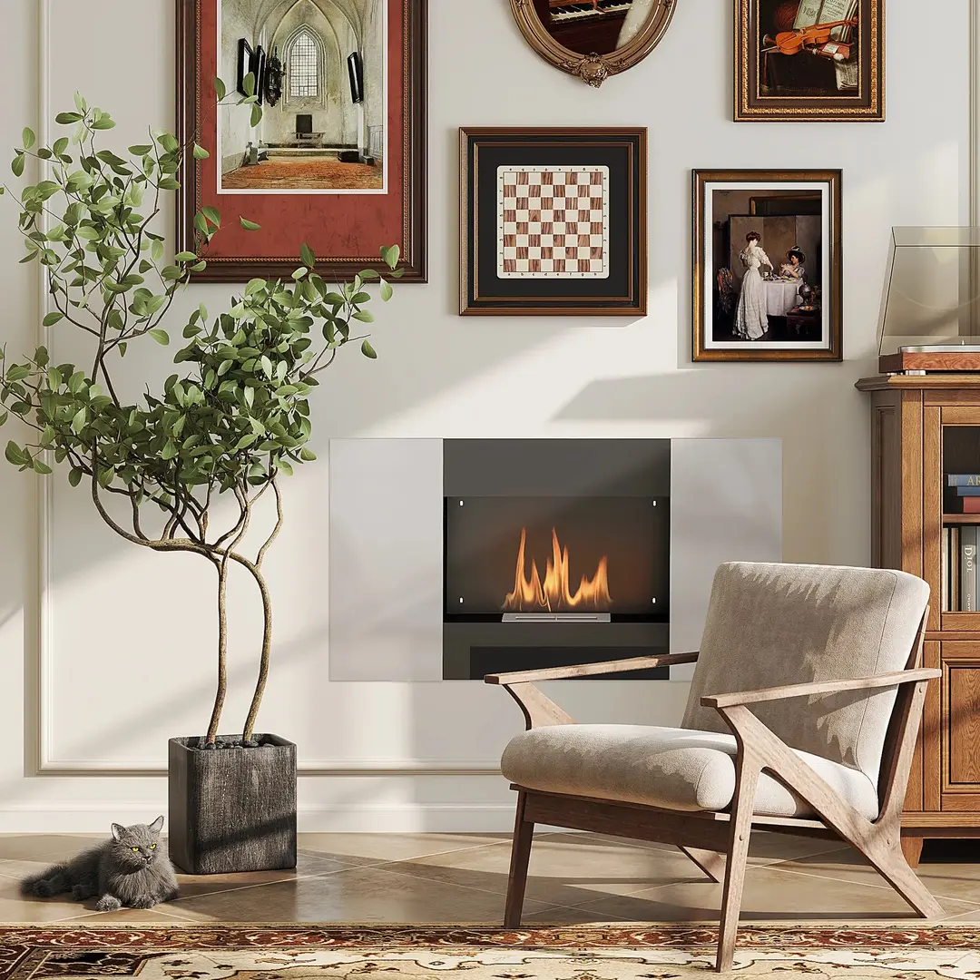 Биокамин Homcom 820-214WT (Silver/Black) - 5