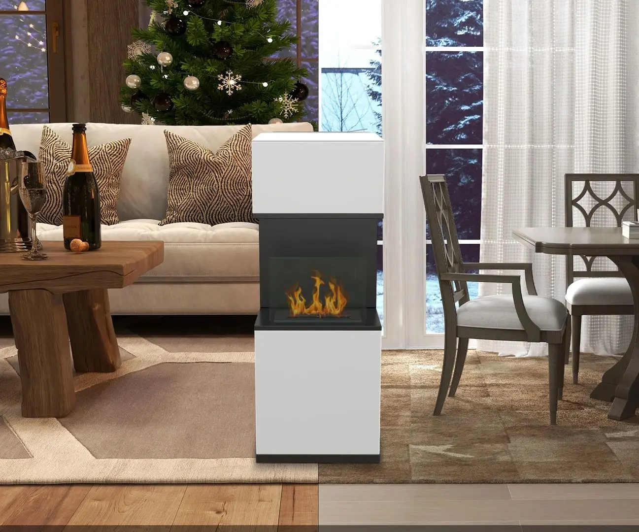 Биокамин Homcom 820-370V00WT (White)